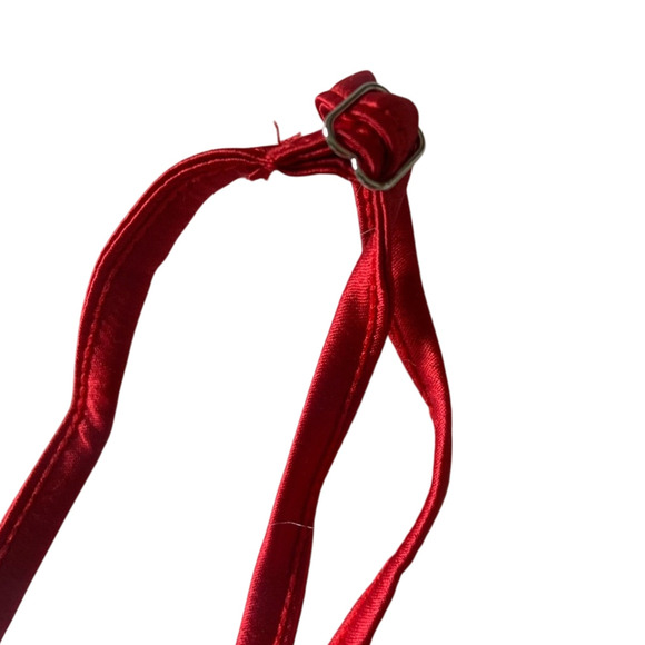 Yandy Red Satin Bow Bra Adjustable L/XL NWT - Picture 8 of 12